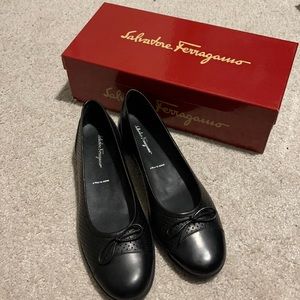 Salvatore Ferragamo black leather.